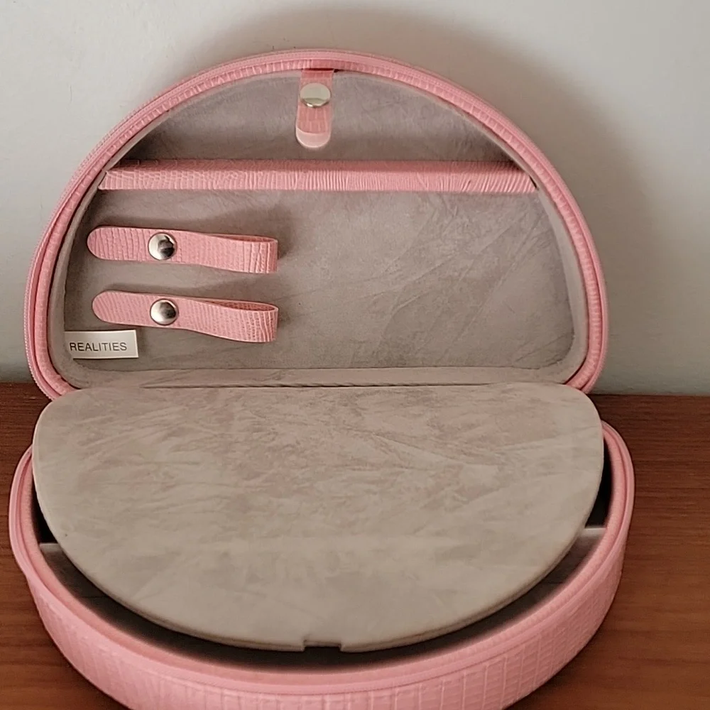 Pink Zip Around Travel Jewelry Storage Case - Picture 2 of 7